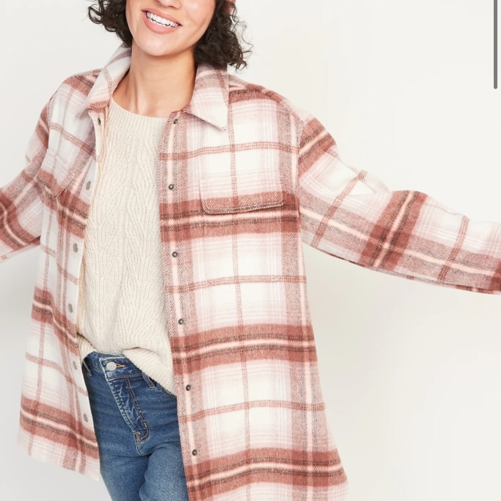 NWOT Super trendy pink plaid shacket